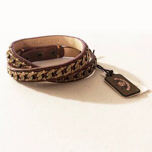 Juicy Couture Brown Leather Chain Bracelet